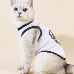 Chaleco sin manga estampado corazon de leopardo