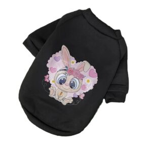 SUDADERA negra con manga estampado conejo