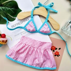 TRAJE de baño de cuadros